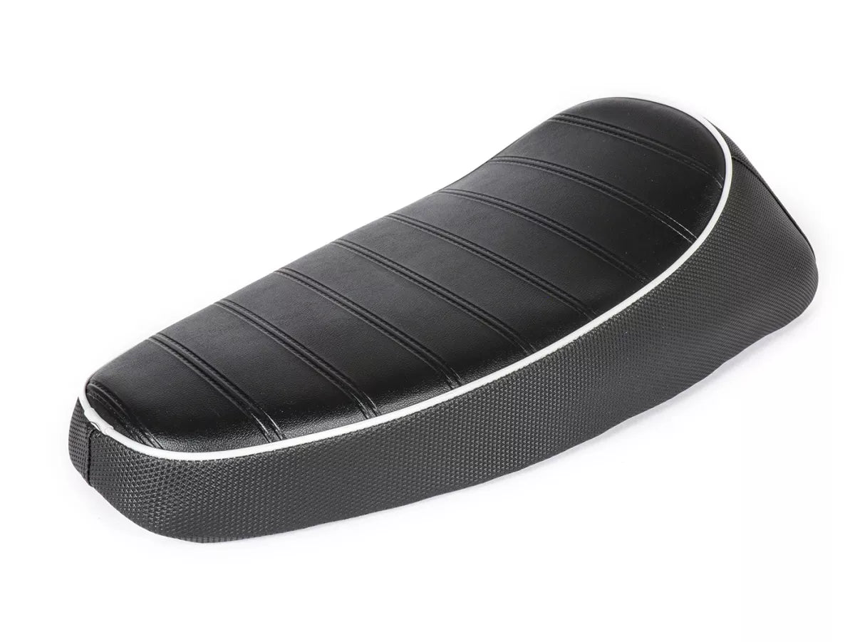 NISA Corsa Seat Vespa V50 PV125 ET3 Black White Piping