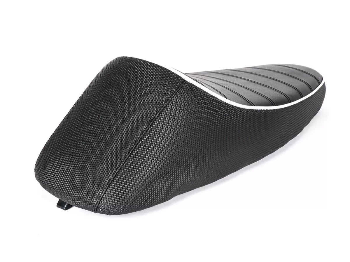 NISA Corsa Seat Vespa V50 PV125 ET3 Black White Piping