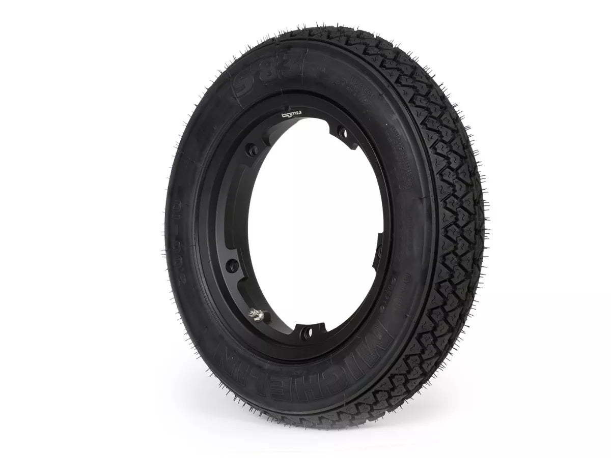 Michelin S83 Wheel Assembly 3.00-10 42J – BGM PRO Tubeless Rim Black Vespa V50 PK ET3