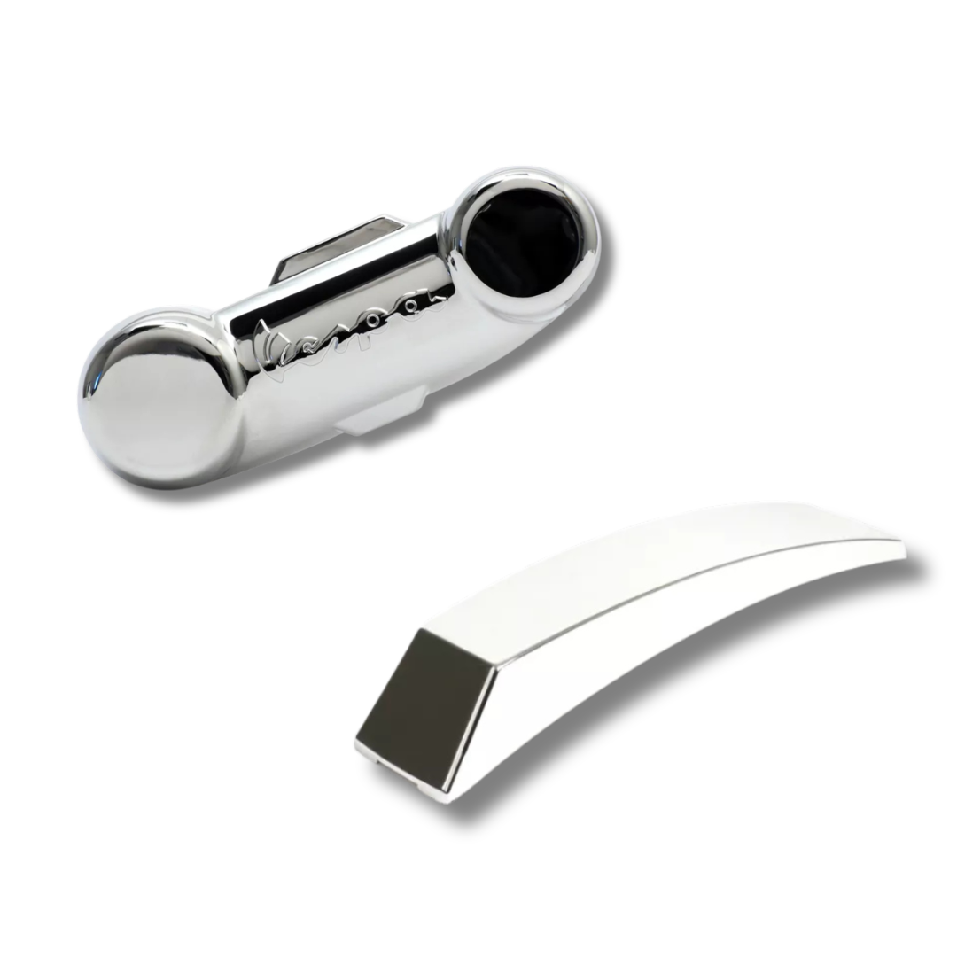 Vespa PX T5 LML Chrome Fork Link Cover & Mudguard Crest Set